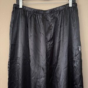 PLAYBOY Black Satin Lounge Pants L
